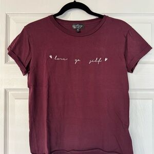 Topshop Women's Burgundy T-Shirt